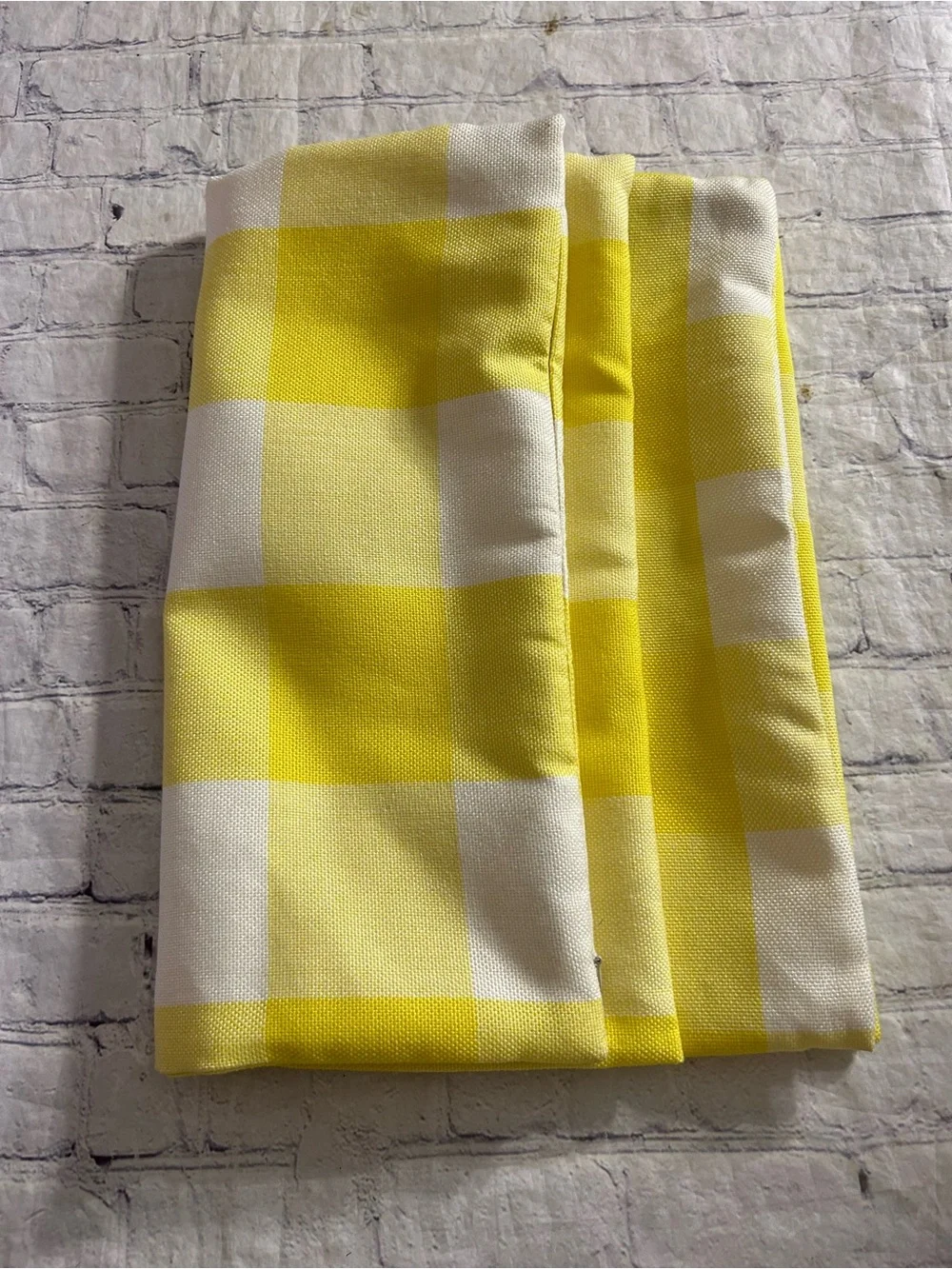 4TH EMOTION YELLOW AND WHITE BUFFALO CHECK PLAID THROW PILLOW COVERS 20”x20”